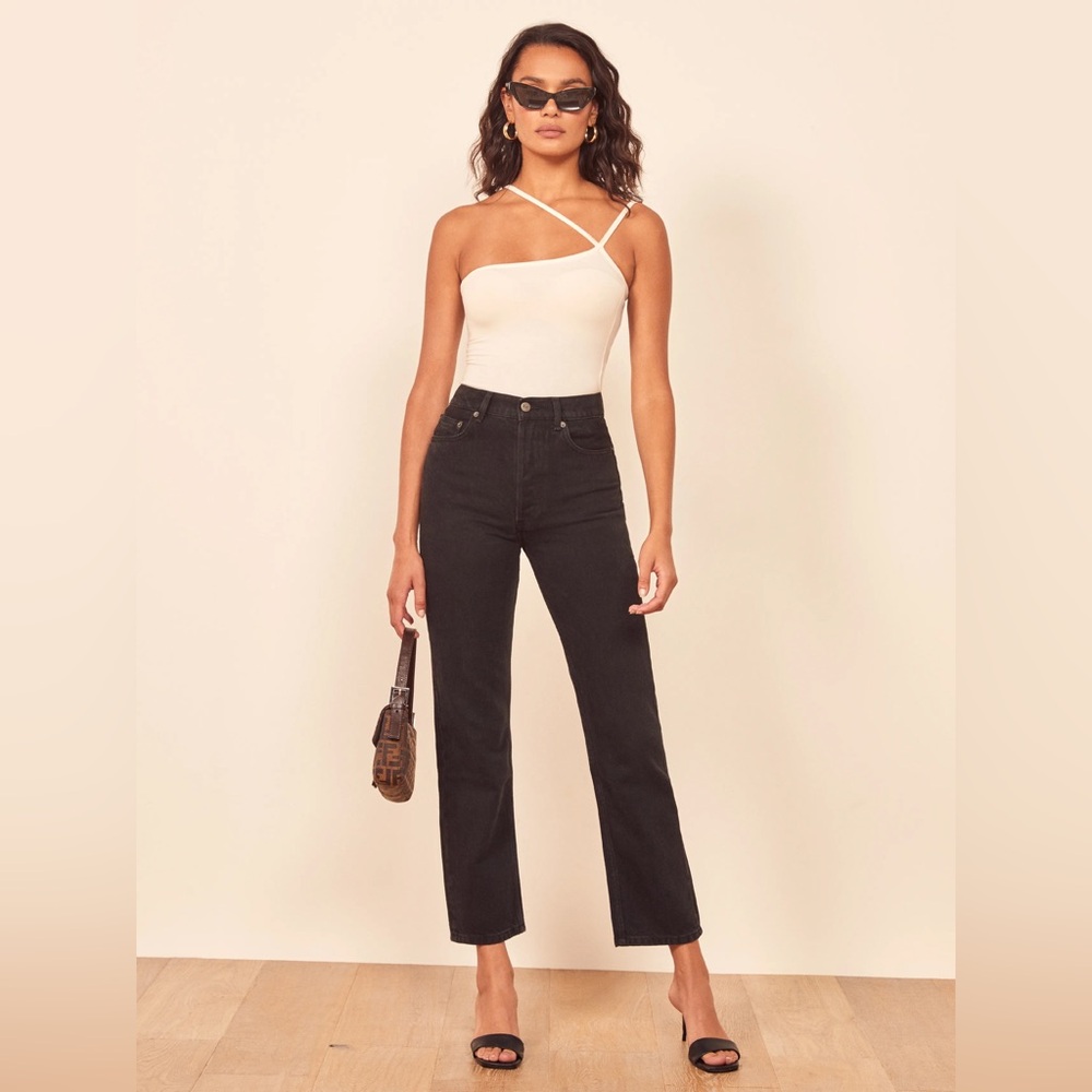 Reformation Petites Cynthia High Rise Straight Jeans Seattle - Size 24P